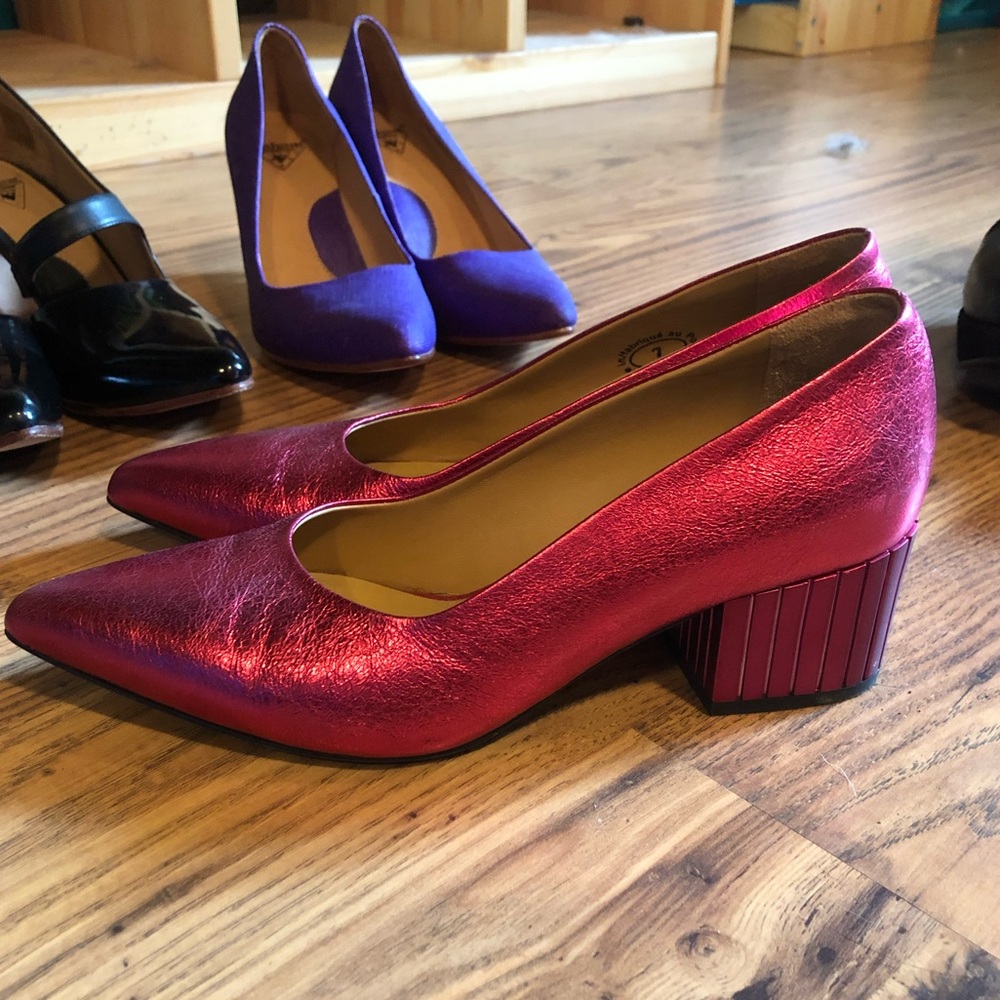 Fluevog Effortless family "Bebe" in metallic pink, size 7 - Picture 9 of 14